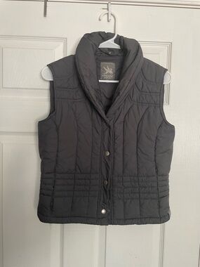Spiewak Women's size Small Dark Grey Quilted Shawl Collar Puffer Vest
